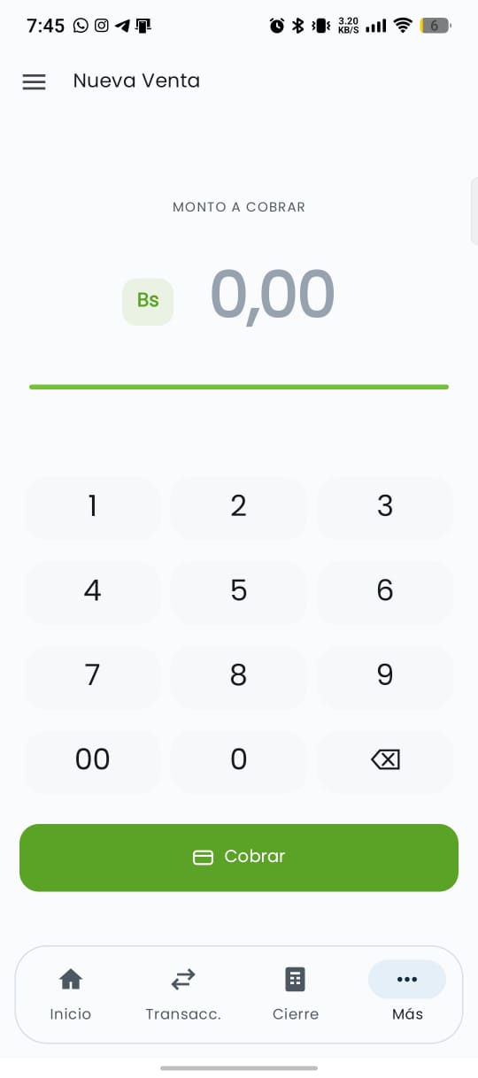 Pantalla de nueva venta en la app Kafrega
